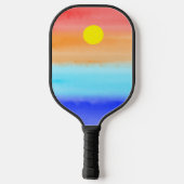 Sonnenuntergang auf dem Meer Aquarell Abstrakte Ku Pickleball Schläger (Rückseite)