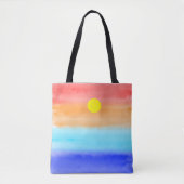 Sonnenuntergang auf dem Meer Aquarell Abstrakte Ku Tasche (Vorderseite)