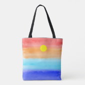 Sonnenuntergang auf dem Meer Aquarell Abstrakte Ku Tasche (Rückseite)