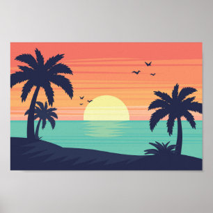 Sonnenuntergang auf dem Ozean-Poster Poster