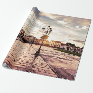 Sonnenuntergang auf dem Platz Padova in Italien Geschenkpapier
