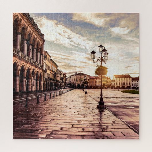 Sonnenuntergang auf dem Platz Padova in Italien Puzzle (Vertikal)