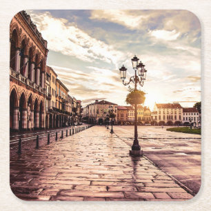 Sonnenuntergang auf dem Platz Padova in Italien Rechteckiger Pappuntersetzer