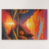 Sonnenuntergang auf dem Puzzle-Berg Puzzle (Horizontal)