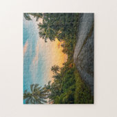 Sonnenuntergang auf dem Sandstrand Puzzle (Vertikal)