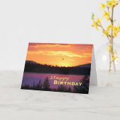 Sonnenuntergang auf dem See, alles Gute zum Karte (Gelbe Blume)