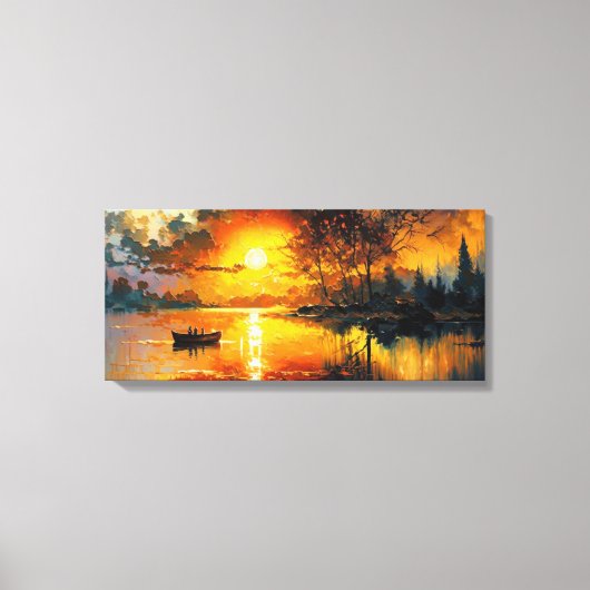 Sonnenuntergang auf dem See Leinwanddruck (Vorderseite)