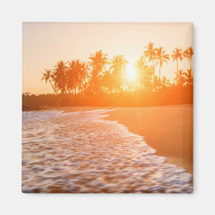 Sonnenuntergang auf dem Strand mit Magnet