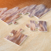 Sonnenuntergang auf dem Strand mit Puzzle (Seite)