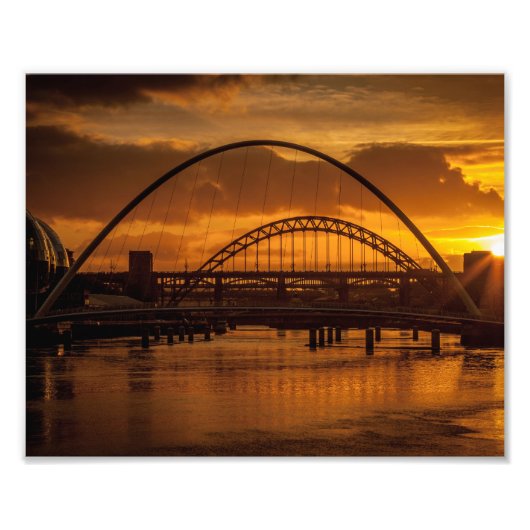 Sonnenuntergang auf dem Tyne Fotodruck (Vorne)