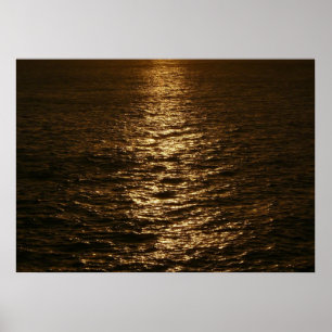 Sonnenuntergang auf dem Wasser Abstrakte Meeresfot Poster