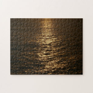 Sonnenuntergang auf dem Wasser Abstrakte Meeresfot Puzzle