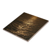 Sonnenuntergang auf dem Wasser Abstrakte Ozeanfoto Fliese (Seite)