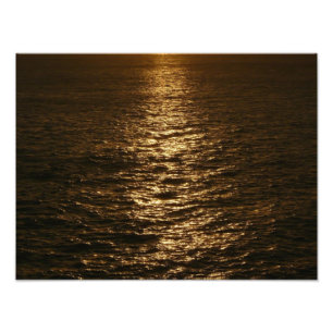 Sonnenuntergang auf dem Wasser Abstrakte Ozeanfoto Fotodruck