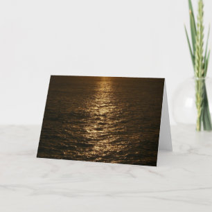 Sonnenuntergang auf dem Wasser Abstrakte Ozeanfoto Karte