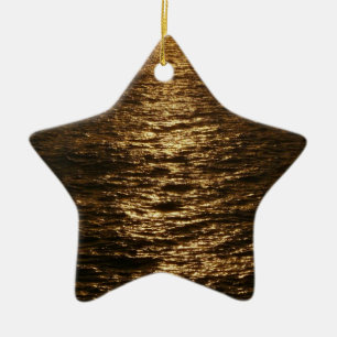 Sonnenuntergang auf dem Wasser Abstrakte Ozeanfoto Keramikornament