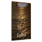 Sonnenuntergang auf dem Wasser Abstrakte Ozeanfoto Klemmbrett (Rechts)