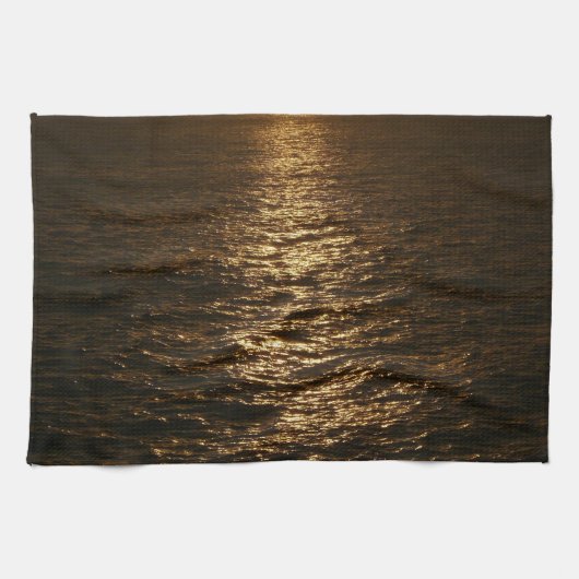Sonnenuntergang auf dem Wasser Abstrakte Ozeanfoto Küchentuch (Horizontal)