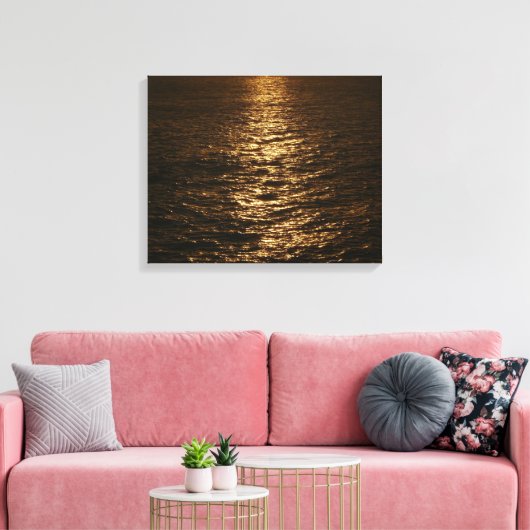 Sonnenuntergang auf dem Wasser Abstrakte Ozeanfoto Leinwanddruck (Insitu (Wohnzimmer))