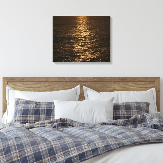 Sonnenuntergang auf dem Wasser Abstrakte Ozeanfoto Leinwanddruck (Insitu (Schlafzimmer))