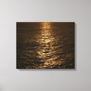 Sonnenuntergang auf dem Wasser Abstrakte Ozeanfoto Leinwanddruck