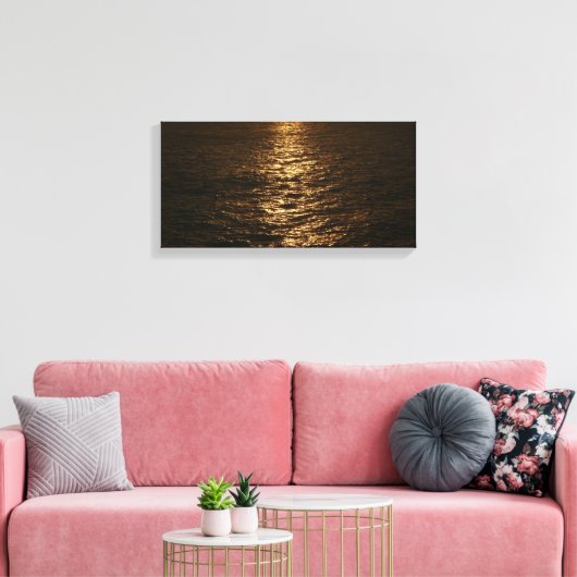 Sonnenuntergang auf dem Wasser Abstrakte Ozeanfoto Leinwanddruck (Insitu (Wohnzimmer))