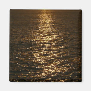 Sonnenuntergang auf dem Wasser Abstrakte Ozeanfoto Magnet