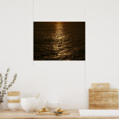Sonnenuntergang auf dem Wasser Abstrakte Ozeanfoto Poster (Küche)