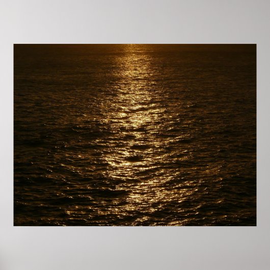 Sonnenuntergang auf dem Wasser Abstrakte Ozeanfoto Poster (Vorne)