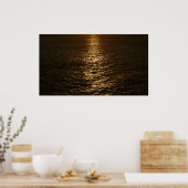 Sonnenuntergang auf dem Wasser Abstrakte Ozeanfoto Poster (Küche)