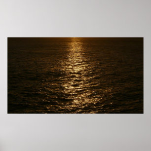 Sonnenuntergang auf dem Wasser Abstrakte Ozeanfoto Poster