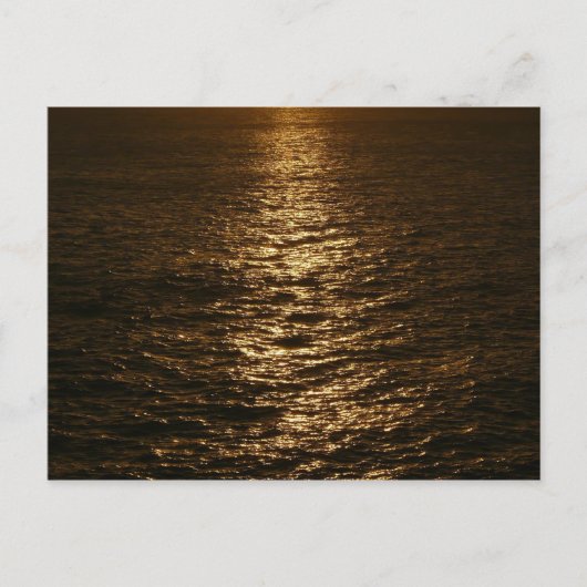 Sonnenuntergang auf dem Wasser Abstrakte Ozeanfoto Postkarte (Vorderseite)