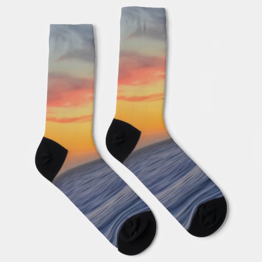 Sonnenuntergang auf den Abstrakten, verrückten Soc Socken (Rechts)