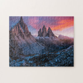 Sonnenuntergang auf den Dolomiten Berg Italien Jig Puzzle