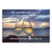 Sonnenuntergang auf den Hochzeitskarten am Strand Tischnummer (Rückseite)