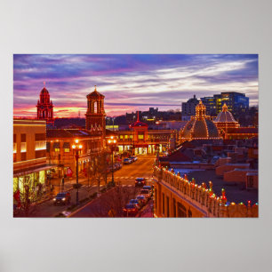 Sonnenuntergang auf den Kansas City Plaza Lights Poster