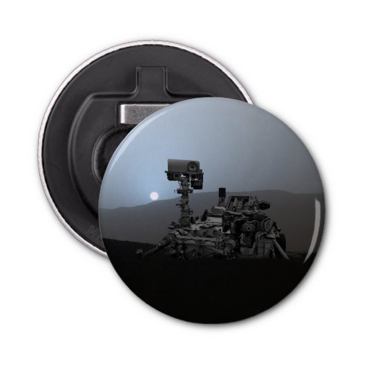 Sonnenuntergang auf den Mars Neugier Rover Flaschenöffner (Vorderseite)