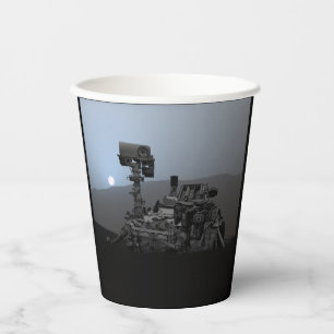 Sonnenuntergang auf den Mars Neugier Rover Pappbecher
