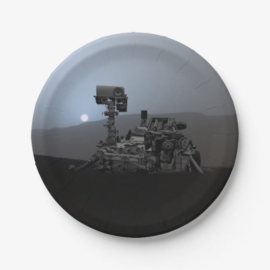 Sonnenuntergang auf den Mars Neugier Rover Pappteller (Vorderseite)