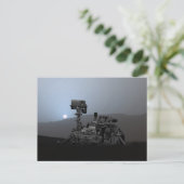 Sonnenuntergang auf den Mars Neugier Rover Postkarte (Stehend Vorderseite)