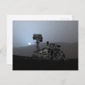 Sonnenuntergang auf den Mars Neugier Rover Postkarte (Vorne/Hinten)