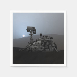 Sonnenuntergang auf den Mars Neugier Rover Serviette