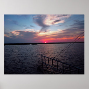 Sonnenuntergang auf der Bayou Poster
