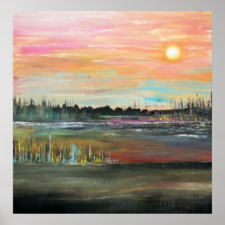 Sonnenuntergang auf der Bayou Poster
