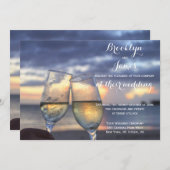 Sonnenuntergang auf der Hochzeit am Strand Einladung (Vorne/Hinten)