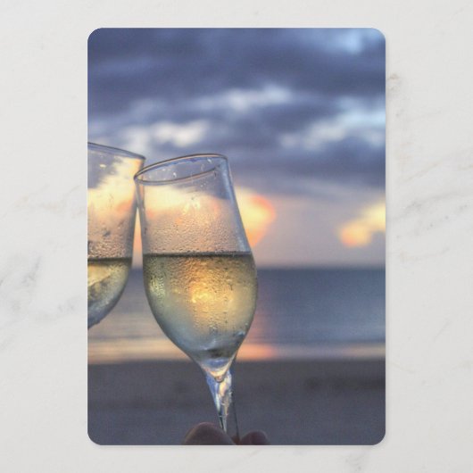 Sonnenuntergang auf der Hochzeitskarte Menükarte (Rückseite)