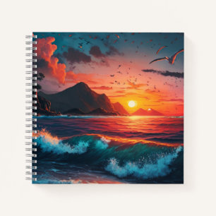 SONNENUNTERGANG AUF DER INSEL #1 NOTIZBLOCK