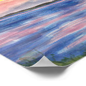 Sonnenuntergang auf der Insel Kelleys Wasserfarben Poster (Ecke)