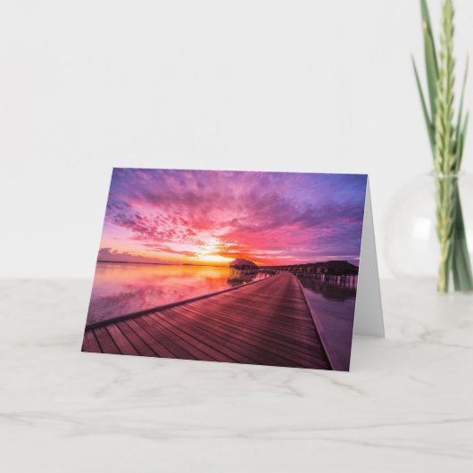 Sonnenuntergang auf der Insel Malediven | Water Vi Karte (Vorderseite)