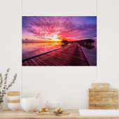 Sonnenuntergang auf der Insel Malediven | Water Vi Poster (Küche)